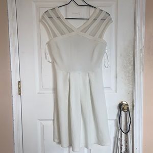 White shoulder laced dress